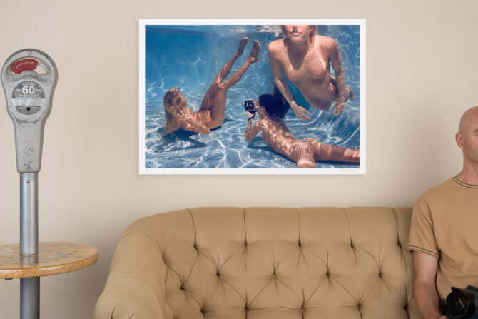 Underwater art photograph of women swimming nude. Original art