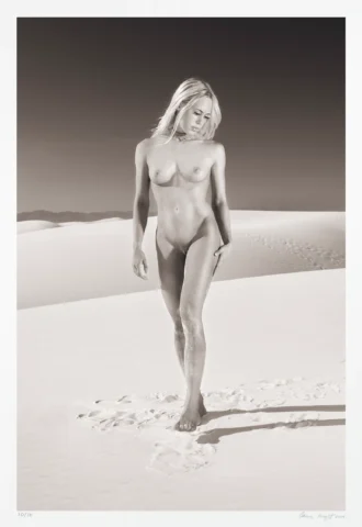 Black and White Nude Landscape | White Sands Desert Artwork